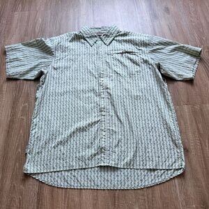 Simms Fishing Shirt Mens XL Green White Cor3 Technologies Breathable Lightweight